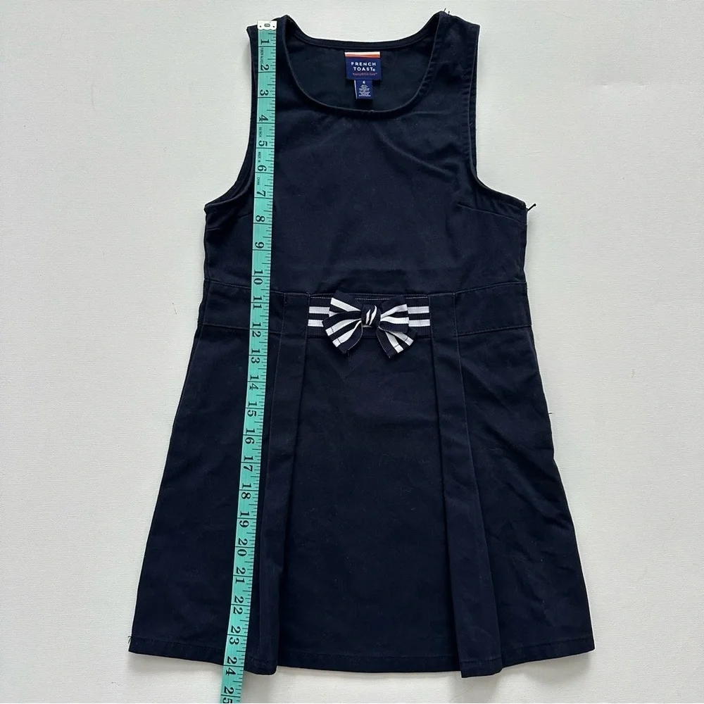 French Toast Navy Uniform Dress with Striped Bow Size 6